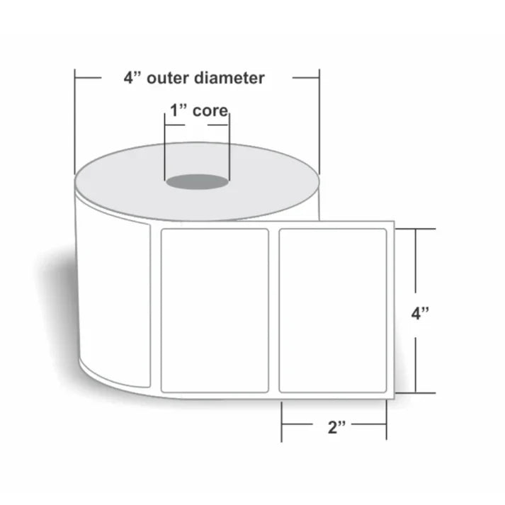 100×50 mm 4×2 Inch Label Roll Direct Thermal DT Barcode | 1000 Stickers per Roll