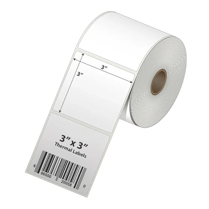75×75 mm 3×3 Inch Label Roll Direct Thermal DT Barcode | 500 Stickers per Roll