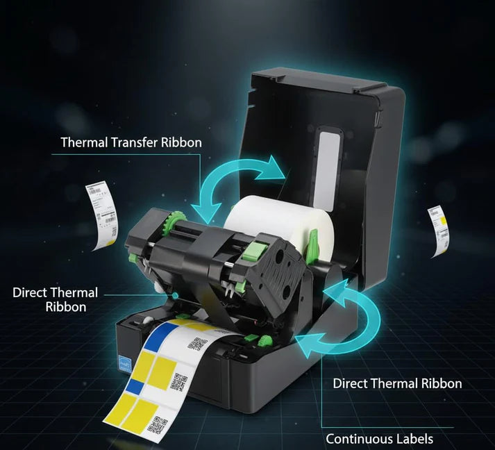 TSC TE244 Desktop Thermal Transfer Barcode Printer with USB Connectivity 203 DPI Bar Code Label Printer, Black
