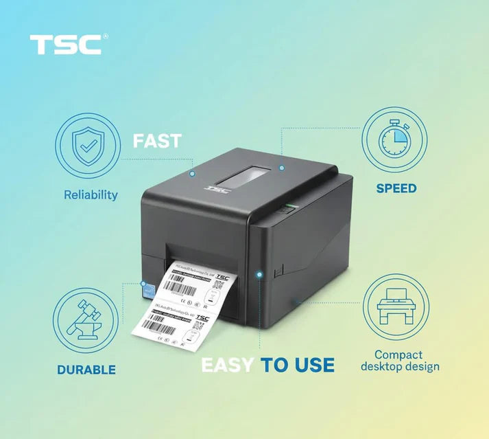 TSC TE244 Desktop Thermal Transfer Barcode Printer with USB Connectivity 203 DPI Bar Code Label Printer, Black